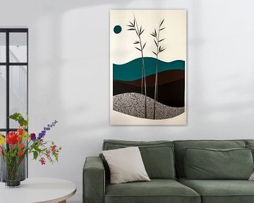 Bamboo in a minimalist landscape by Poster Art Shop