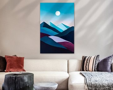 Mountain landscape in the moonlight - colour harmony by Poster Art Shop