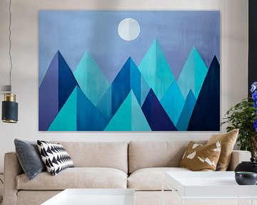 Mountain landscape under the moonlight by Poster Art Shop