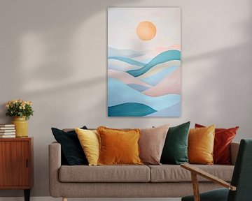 Rustgevend landschap met zonsopgang van Poster Art Shop