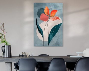 Bloeiende elegantie - Abstracte bloemencompositie van Poster Art Shop