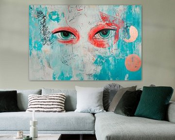 Blikvanger in rood en groen - Abstract van Poster Art Shop