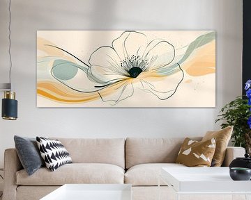 Bloemenmagie in zachte kleuren en lijnen van Poster Art Shop