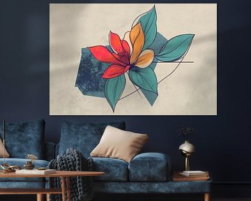Colourful floral splendour with graphic accents by Poster Art Shop