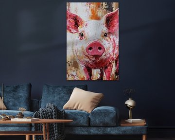 Colourful painting of a pig by Imperial Art House