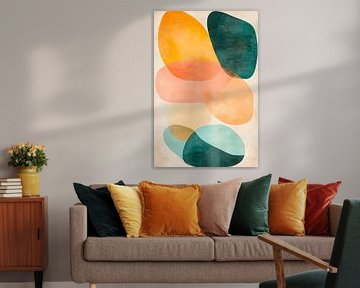 Colourful, organic shapes on a soft background by Poster Art Shop