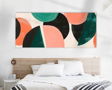 Formes géométriques colorées sur fond clair sur Poster Art Shop