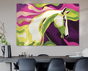 Colourful horse head in a modern style by Poster Art Shop