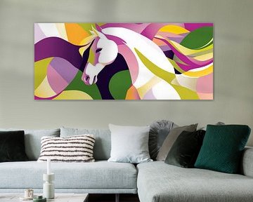 Colourful horse portrait in abstract style by Poster Art Shop