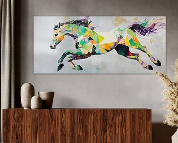 Colourful puzzle of a galloping horse by Poster Art Shop