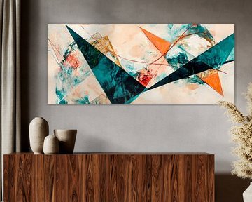 Dynamic shapes in blue and orange by Poster Art Shop