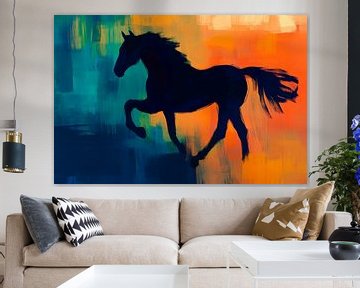 Dynamic horse in a play of colours by Poster Art Shop