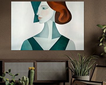 Indrukwekkend portret van een vrouw in pastel van Poster Art Shop