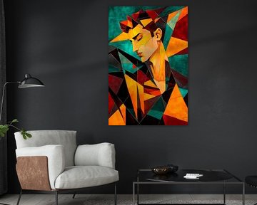 Multifaceted portrait in warm colours by Poster Art Shop