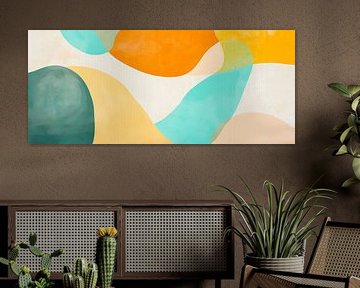 Kleurrijke vormen op een zachte achtergrond van Poster Art Shop