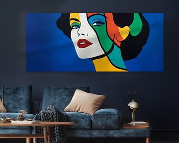 Colourful portrait of a woman in pop art style by Poster Art Shop