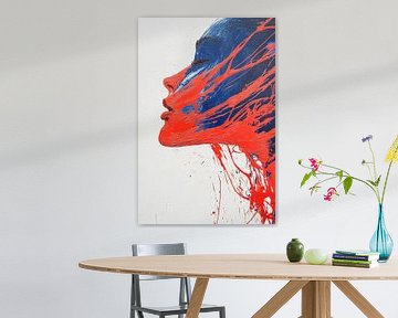Farbenfrohes Porträt einer Frau – Dynamisch von Poster Art Shop