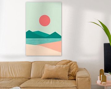 Play of colours at the mountain lake - Minimalist by Poster Art Shop