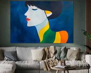 Play of colours of tranquillity - Women's profile by Poster Art Shop