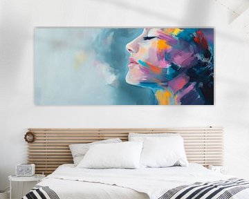 A play of colours and emotions - Portrait of a woman by Poster Art Shop