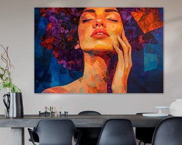 Colour explosion of the senses - Portrait of a woman by Poster Art Shop