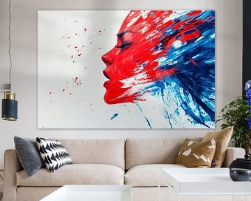 Colour explosion: Face in profile - Abstract by Poster Art Shop