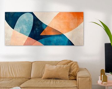 Kleurrijk vormenspel op een zachte achtergrond van Poster Art Shop