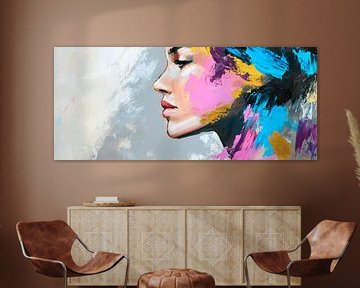 Coloured women's profiles - an expression of creativity by Poster Art Shop