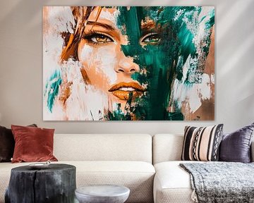 Colourful facial staging with a green accent by Poster Art Shop