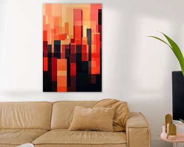 Farbige Stadtlandschaft im Abstrakten von Poster Art Shop