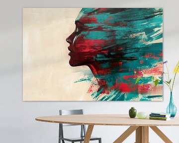 Colour play of emotions - profile view by Poster Art Shop
