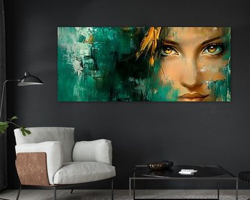 Fascination of the eyes - colourful portrait art by Poster Art Shop