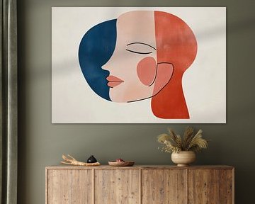 Feminine profile in harmonious colours by Poster Art Shop