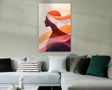 Flowing silhouette in soft colours by Poster Art Shop