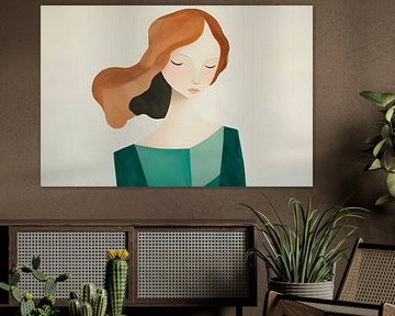 Woman with flowing hair - Gentle elegance by Poster Art Shop