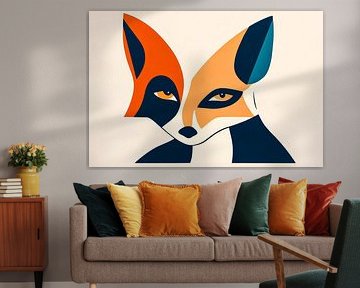 Fox motif in bold colours - Modern by Poster Art Shop