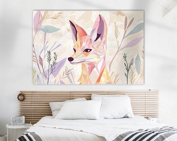 Fox in geometric pastel style by Poster Art Shop