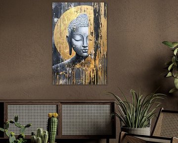 Abstract Boeddha schilderij met goud van Imperial Art House