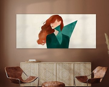 Futuristic woman with flowing hair by Poster Art Shop