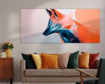 Fox profile in soft colours - Abstract by Poster Art Shop