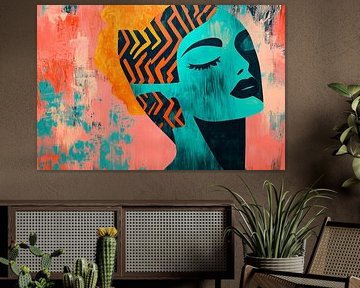 Futuristisches Frauenporträt in Farbe von Poster Art Shop
