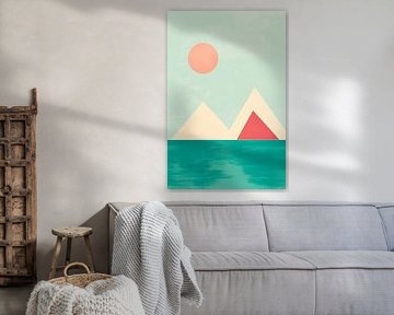 Geometric mountains in a gentle play of colours by Poster Art Shop