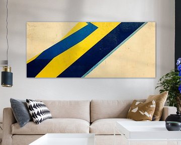 Geometric colours in blue and yellow by Poster Art Shop