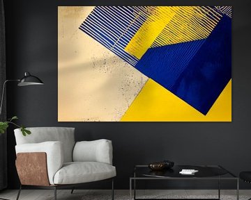 Geometric colours: Blue and yellow play by Poster Art Shop