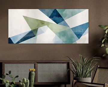 Geometric colour play in blue-green by Poster Art Shop