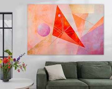 Harmonie géométrique en rouge et violet sur Poster Art Shop