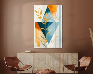 Geometric harmony with plant motifs by Poster Art Shop