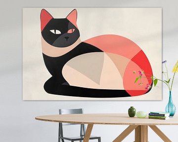 Geometrische Katze in sanften Farben von Poster Art Shop