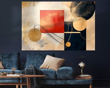 Geometric composition in warm tones by Poster Art Shop