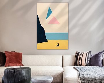 Geometric stillness on the beach - Minimalist by Poster Art Shop